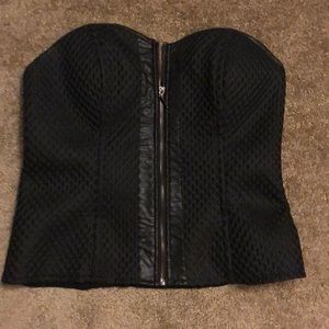 Zip up black corset